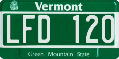VT license plate LFD120