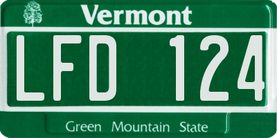 VT license plate LFD124