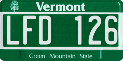 VT license plate LFD126