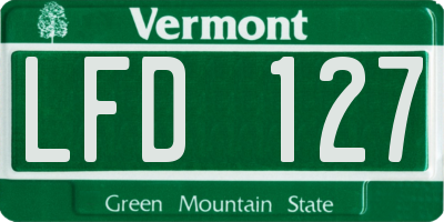 VT license plate LFD127