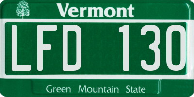 VT license plate LFD130