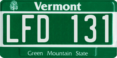 VT license plate LFD131