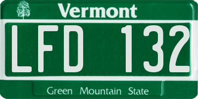 VT license plate LFD132