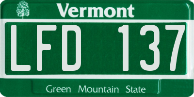 VT license plate LFD137