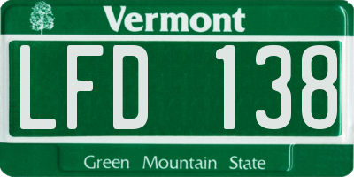 VT license plate LFD138
