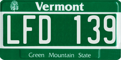 VT license plate LFD139