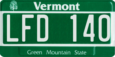 VT license plate LFD140