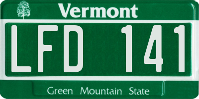 VT license plate LFD141