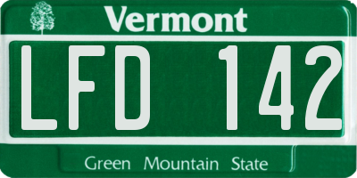 VT license plate LFD142