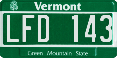 VT license plate LFD143