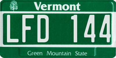 VT license plate LFD144