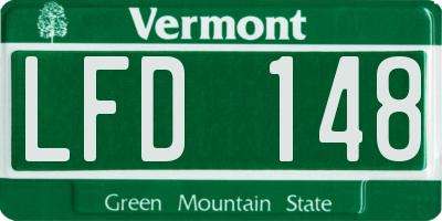 VT license plate LFD148