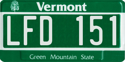 VT license plate LFD151