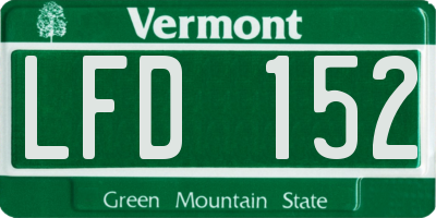 VT license plate LFD152
