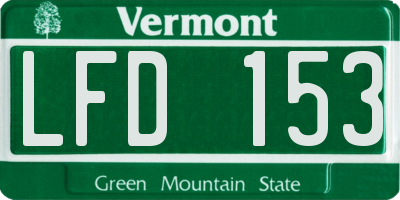 VT license plate LFD153