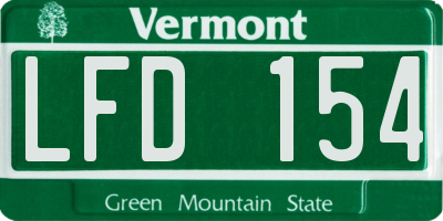 VT license plate LFD154