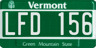 VT license plate LFD156