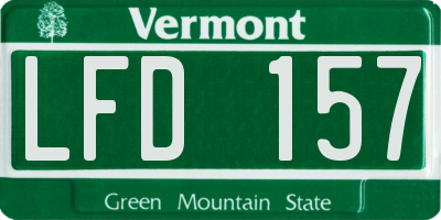 VT license plate LFD157