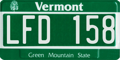 VT license plate LFD158