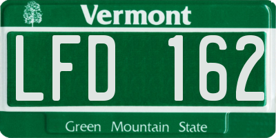 VT license plate LFD162