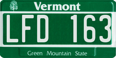 VT license plate LFD163