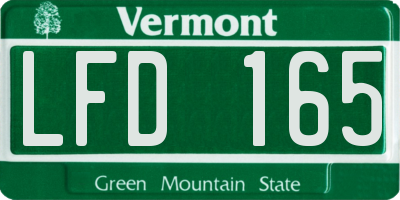 VT license plate LFD165