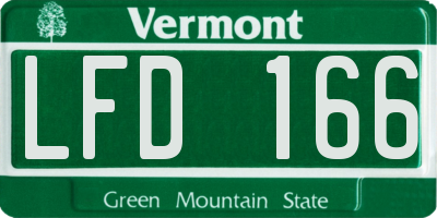 VT license plate LFD166