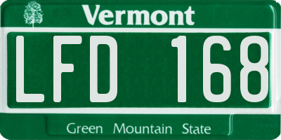 VT license plate LFD168