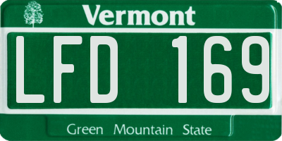 VT license plate LFD169