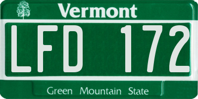 VT license plate LFD172