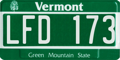 VT license plate LFD173