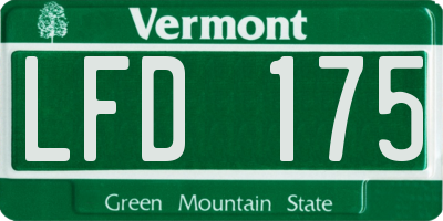 VT license plate LFD175