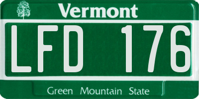 VT license plate LFD176