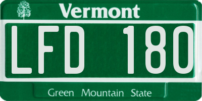 VT license plate LFD180