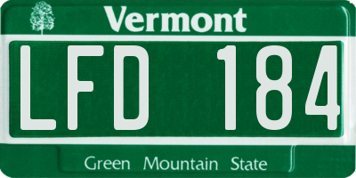 VT license plate LFD184
