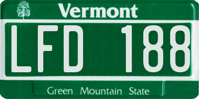 VT license plate LFD188
