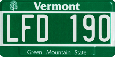 VT license plate LFD190