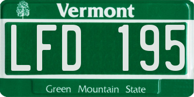 VT license plate LFD195