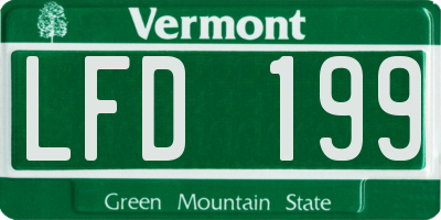 VT license plate LFD199