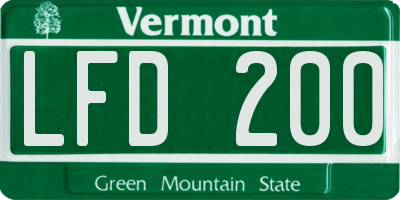 VT license plate LFD200