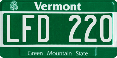 VT license plate LFD220