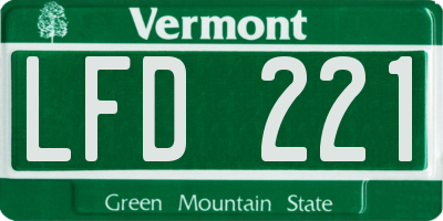 VT license plate LFD221