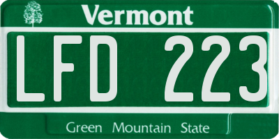 VT license plate LFD223