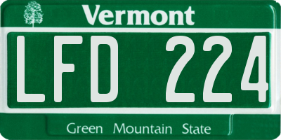 VT license plate LFD224