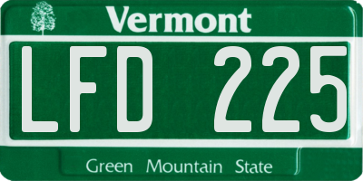 VT license plate LFD225