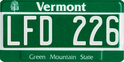 VT license plate LFD226