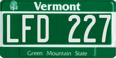 VT license plate LFD227