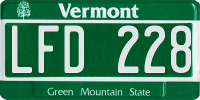 VT license plate LFD228