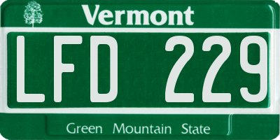 VT license plate LFD229