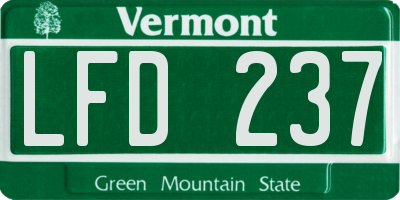 VT license plate LFD237